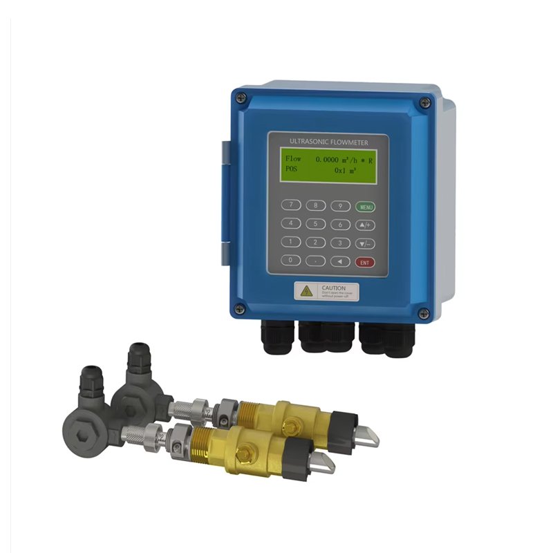 TUF-2000B Digital Ultrasonic Flow Meter High Accuracy Wall Mounted Stainless Steel Liquid Gas/Oil/Air Measurement Water Oil LCD