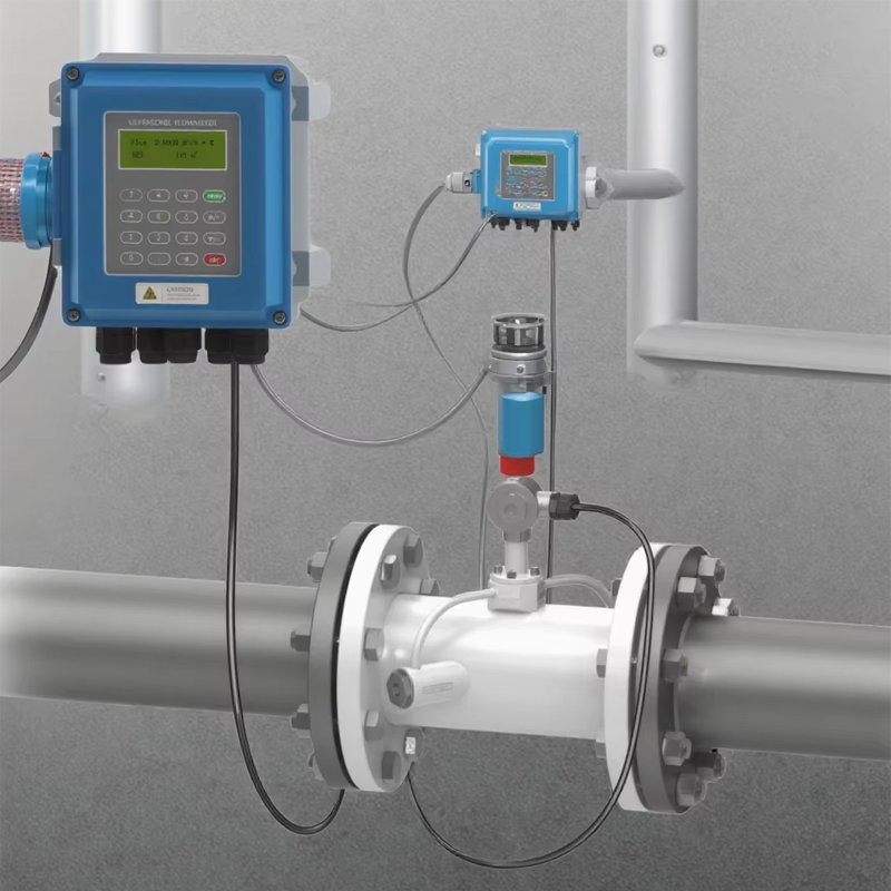 TUF-2000B Digital Ultrasonic Flow Meter High Accuracy Wall Mounted Stainless Steel Liquid Gas/Oil/Air Measurement Water Oil LCD