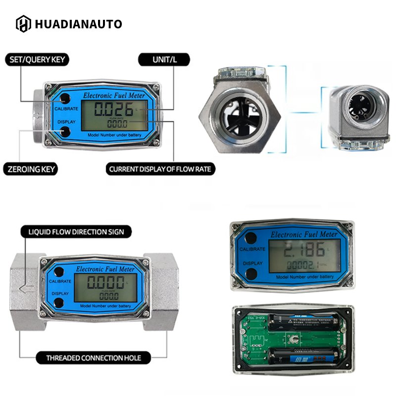 2 Inch 3/4 Small Stainless Steel Liquid Digital Turbine Flow Meter for Water Fuel diesel Gasoline