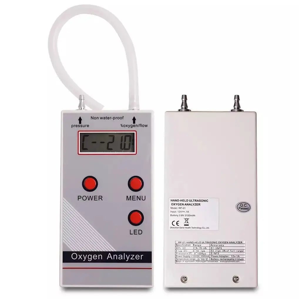Portable High Accuracy Oxygen O2 air Meter Nitrogen Pressure Flow Gas Purity Insertion Oxygen Analyzer for Oxygen Concentrators