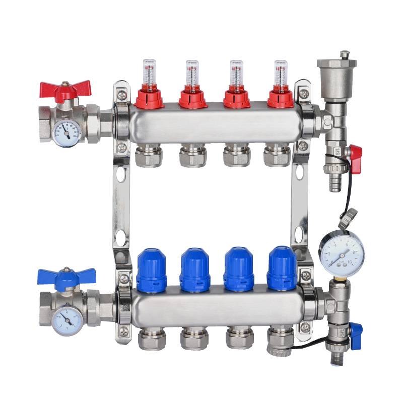 Modern Design High Quality Stainless Steel Manifold Thermostatic Mixing Valve for Underfloor using PEX Pipes for Apartments