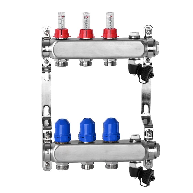 Modern Design High Quality Stainless Steel Manifold Thermostatic Mixing Valve for Underfloor using PEX Pipes for Apartments