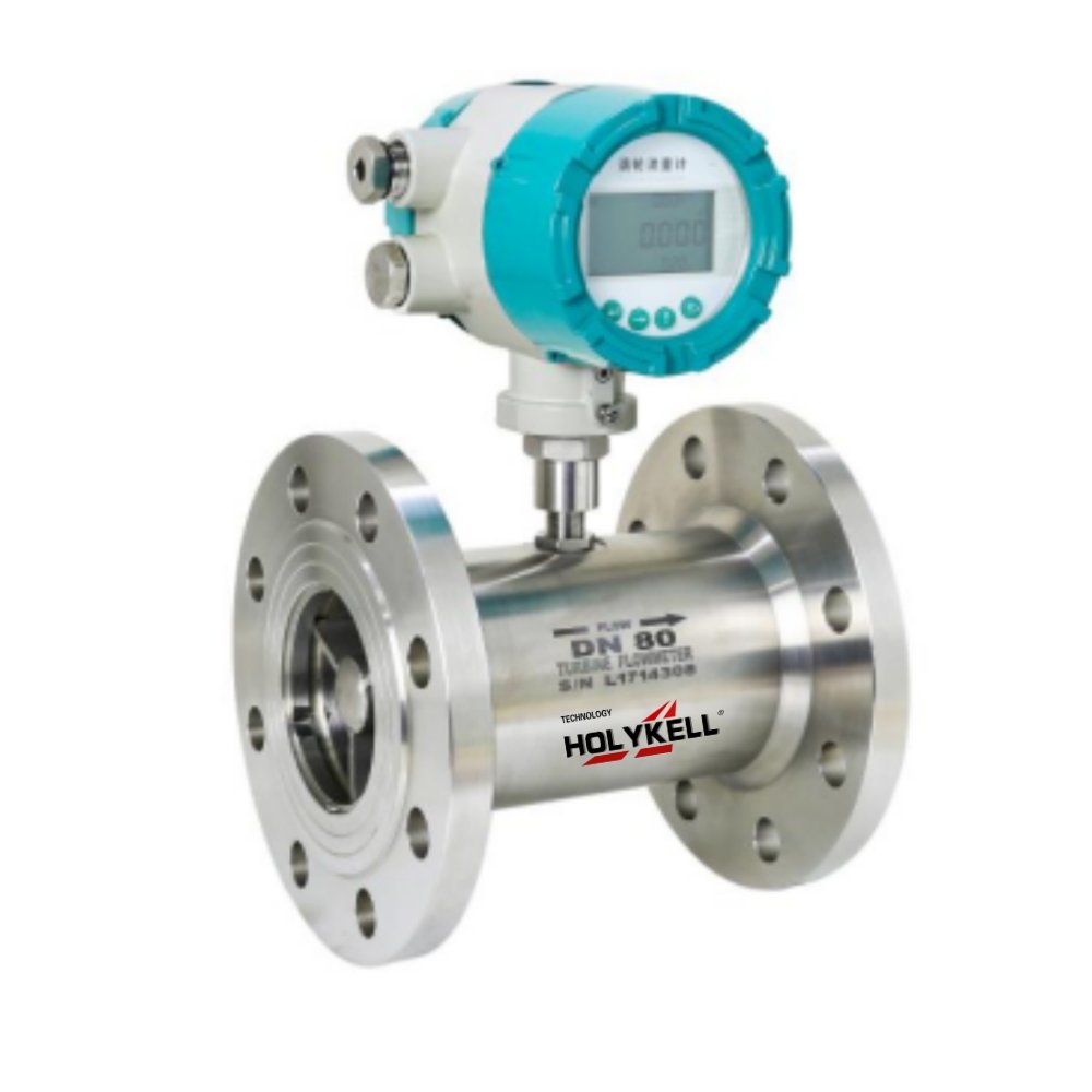 Holykell Factory 4-20mA HLY Flange Type Liquid Turbine Flow Meter Gas Flowmeter