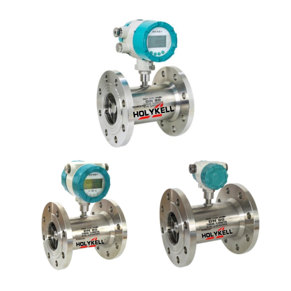 Holykell Factory 4-20mA HLY Flange Type Liquid Turbine Flow Meter Gas Flowmeter