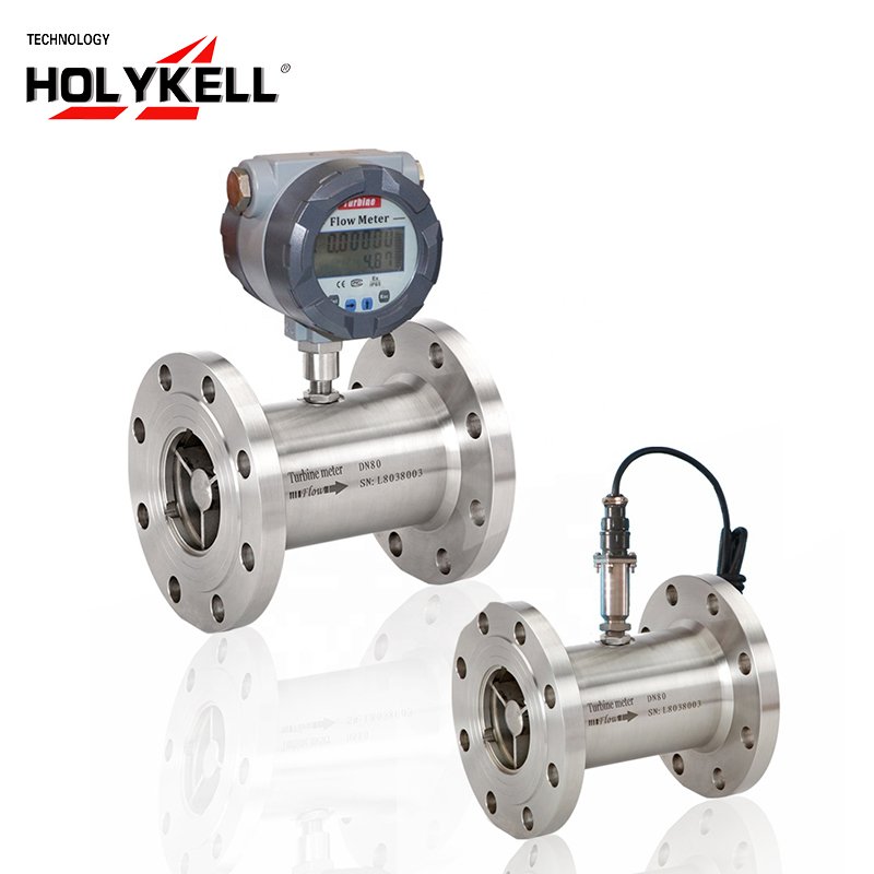 Holykell Factory 4-20mA HLY Flange Type Liquid Turbine Flow Meter Gas Flowmeter
