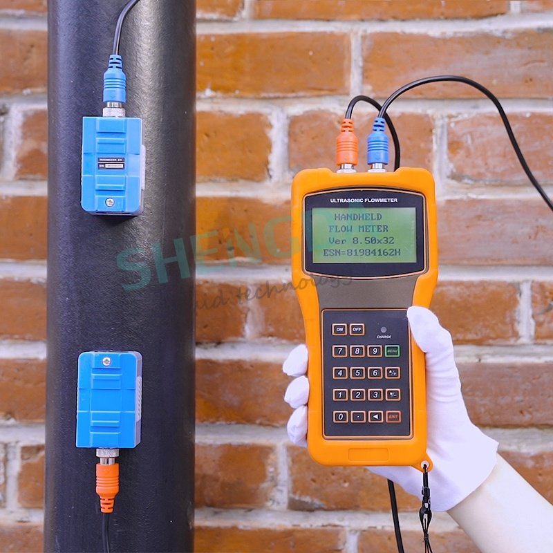 Hand Held Clamp On Tuf-2000h Rts Ultrasonic Flow Meter 400mm