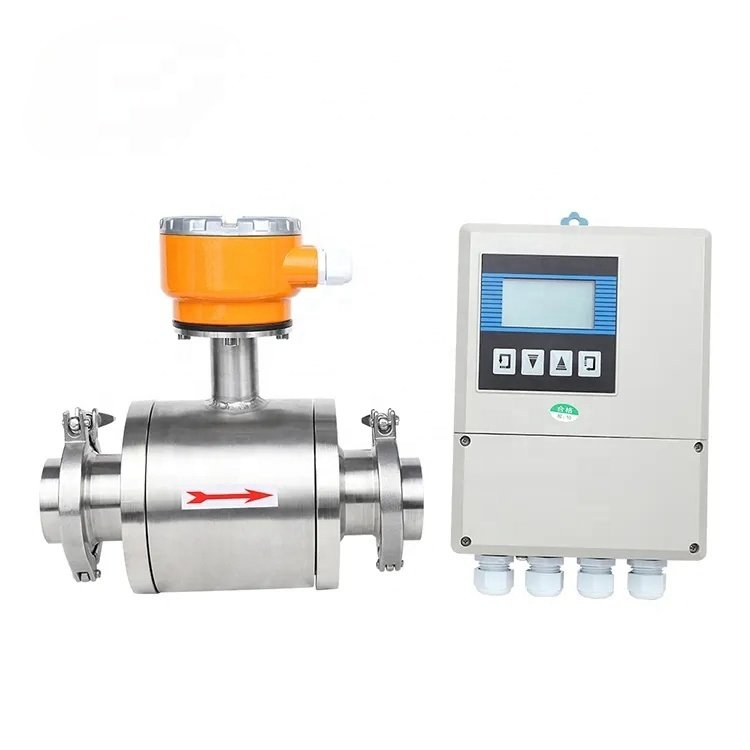 Wastewater Split Magnetic Flow Meter Electromagnetic Flow Converter
