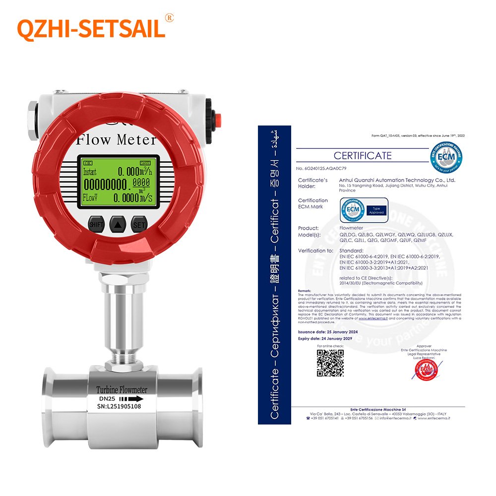 LWGY Liquid Turbine Flow Meter Circulating Water Hydraulic Oil Lubricating Oil LCD Display Sensor Flow Meters DN25 40 50 80 100