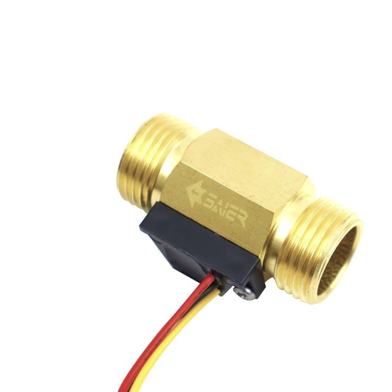 Liquid Flow Sensors Brass Copper DC3-24V Turbine Hall Effect Flow Sensor Water 1/4" 1/2" 3/4" 1" 1.5" 2" Water Flow Sensor