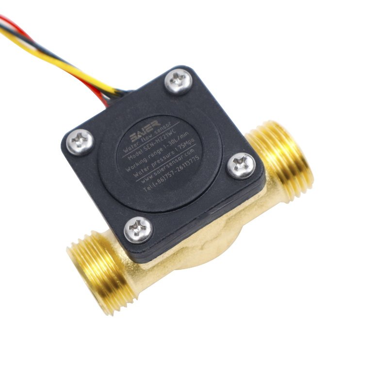 Liquid Flow Sensors Brass Copper DC3-24V Turbine Hall Effect Flow Sensor Water 1/4" 1/2" 3/4" 1" 1.5" 2" Water Flow Sensor