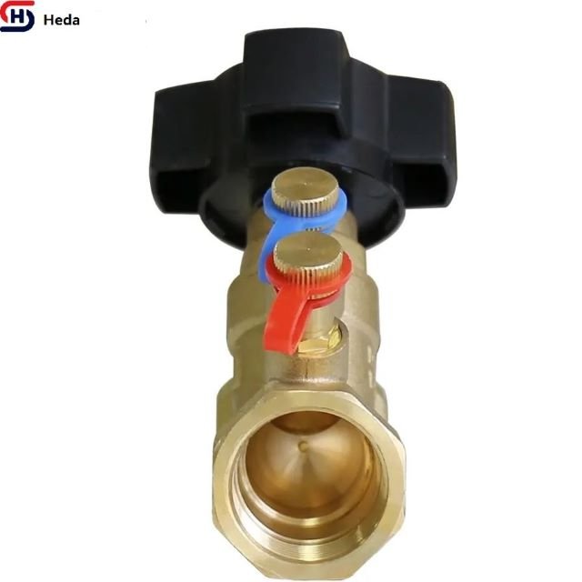 DN32 Static Digital Lock Regulating Flow Brass Balance Valve for Central air Conditioning Water System