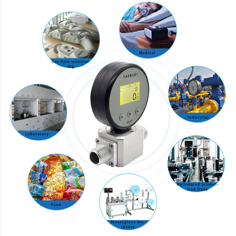 Brand New High Quality NPT1/4 Digital Display Mass Flow Meter AMS2106 Compressed Air Oxygen Nitrogen Gas Flow Meter