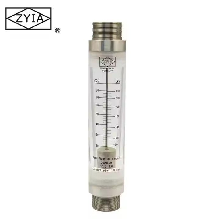 High Temperature Zyia Low Cost Inline Acrylic Glass Tube Type Variable Area Portable Gas Industrial Flowmeter