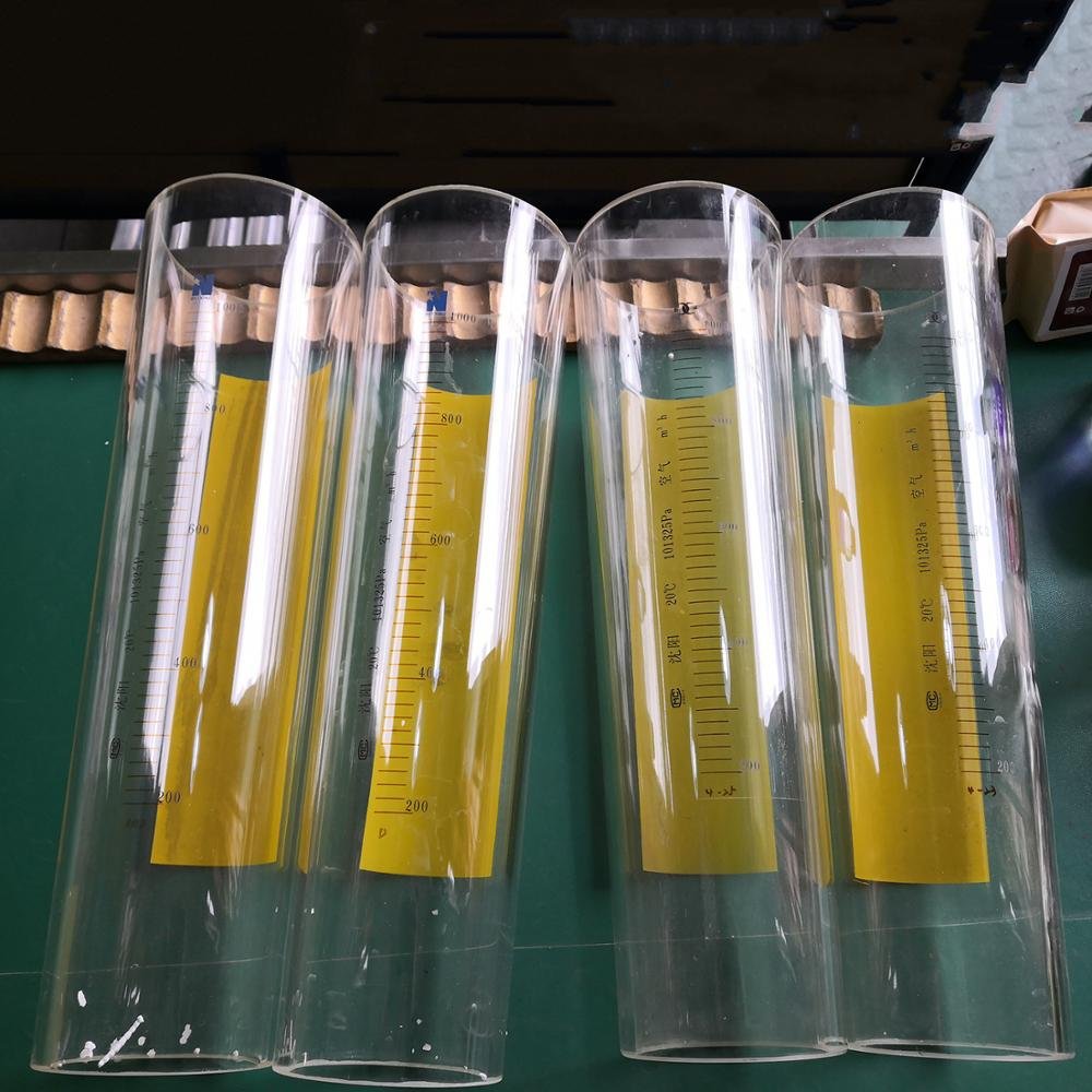 Borosilicate Glass Pipe with Scale Flow Meter Use Conical Type Sepcial Flared Ends Glass Tube