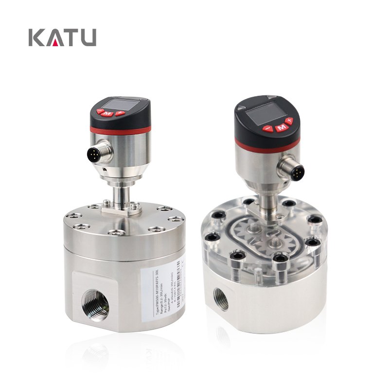 KATU Brand FM500-M25 High Precision 5L-150L/min Gear Water Flow Meter Flow Sensor With LED Liquid Crystal Display