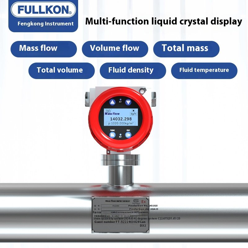 Fengkong Digital Coriolis Mass Flowmeter Force Sensor for Industrial Gas Liquid Slurry Oil and Water/Air Flow Measurement