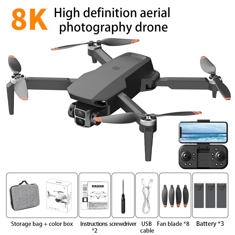 L106 Pro RC Drone HD Dual Gimbal Camera GPS 5G WIFI Real-time Transmission FPV 1.2km Remote Quadcopter Optical Follow Kids Toy