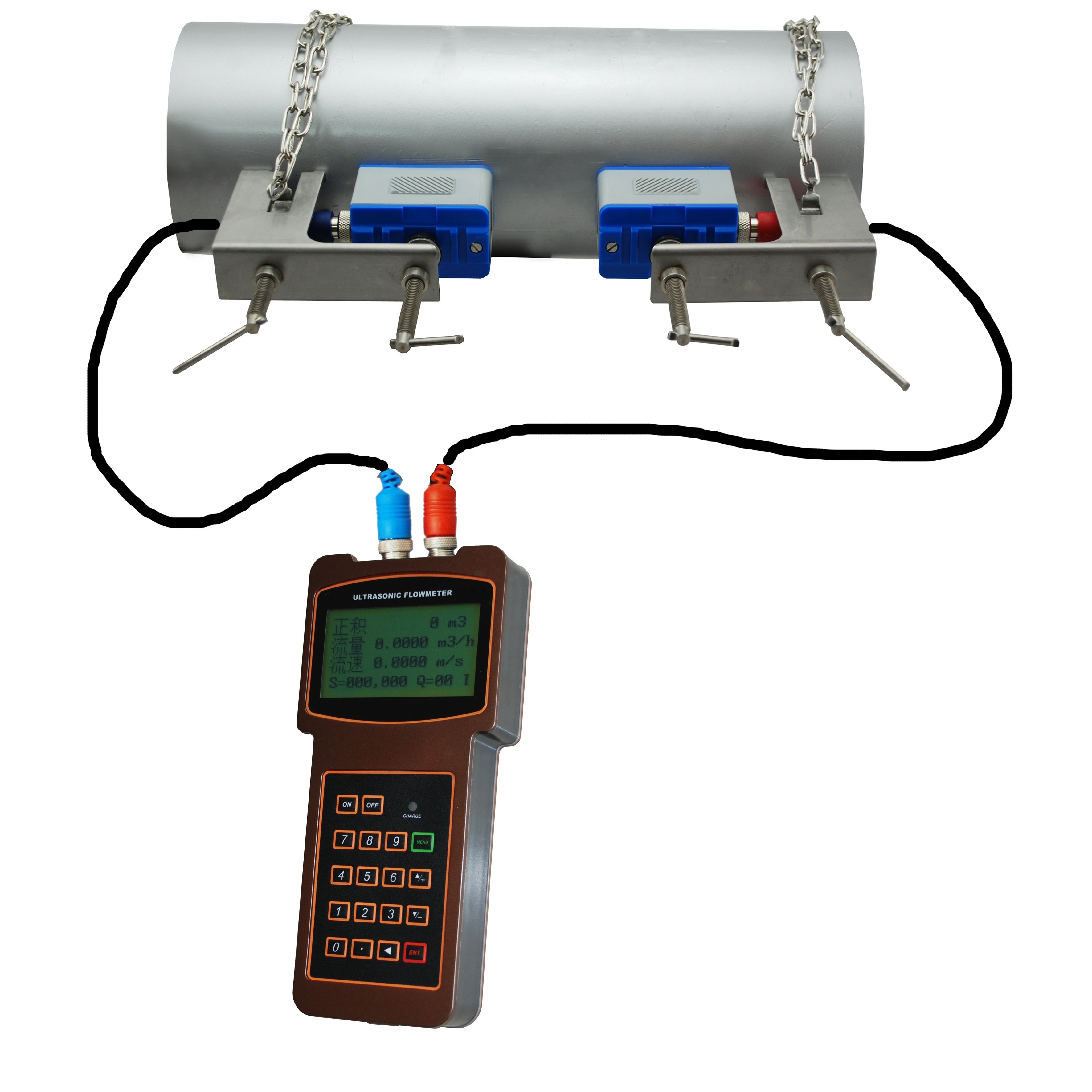 TUF-2000H Liquid ultrasonic flow meter Clamp-on Ultrasonic Flow Meter Pipeline Type Portable Ultrasonic Flowmeter