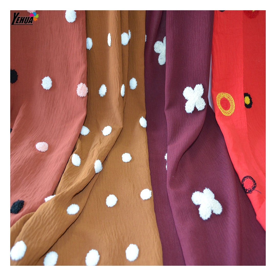 Malaysia Kain CEY Crinkle Abaya Polyest Air Flow Plain Dyed Fabric Wholesale 180d Tissu Cey Crepe Airflow Woven Cey Fabric