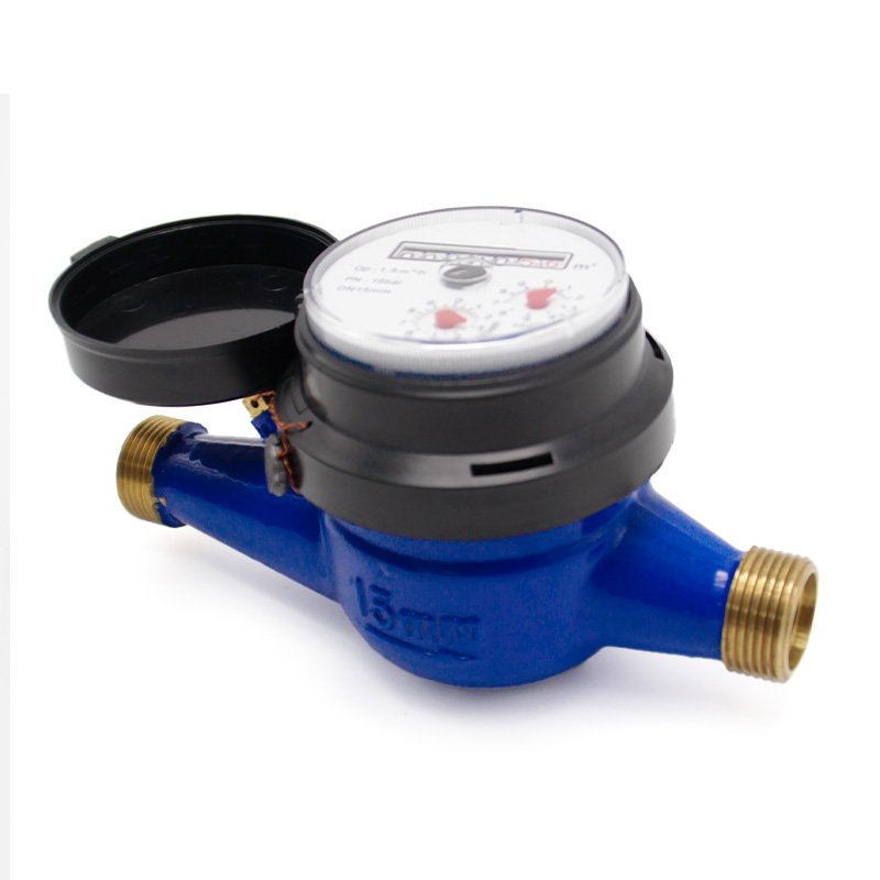 1/2\" DN15mm Multi Jet Dry Brass Water Meters Cast Iron Flow Meter for Gas Oil Air OEM Customizable