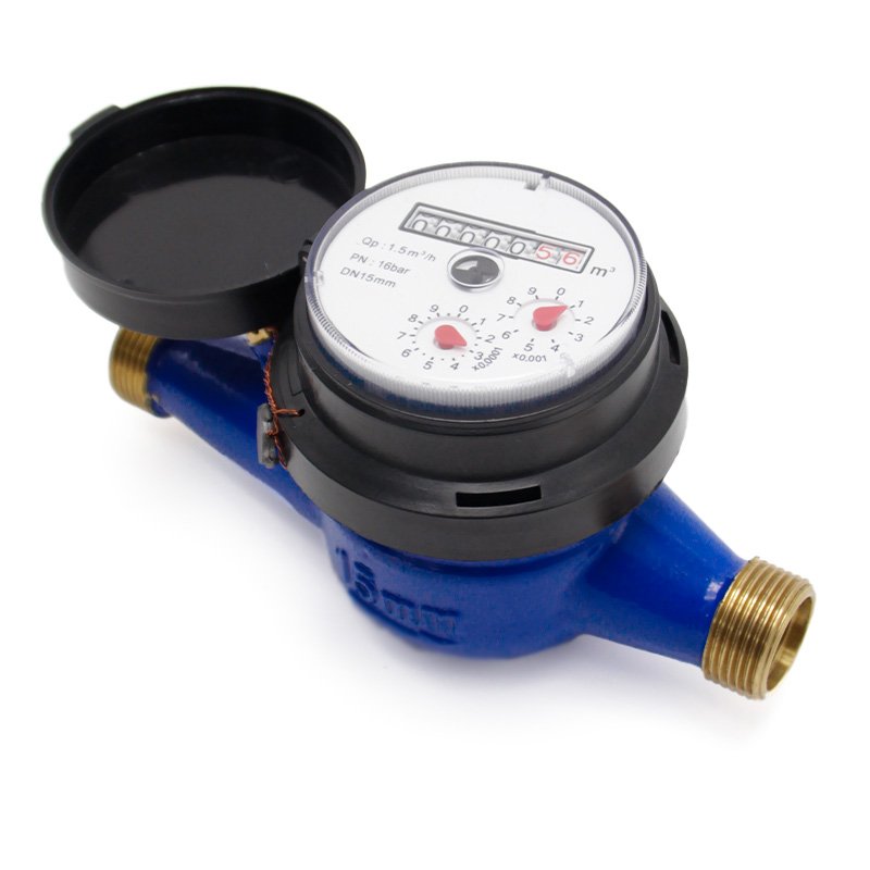 1/2\" DN15mm Multi Jet Dry Brass Water Meters Cast Iron Flow Meter for Gas Oil Air OEM Customizable