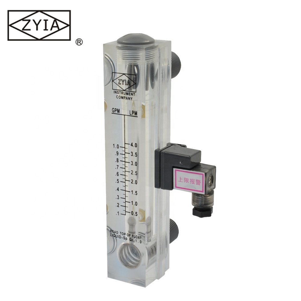 LZM- Series Acrylic Flowmter With Alarm Limit Switch , Panel Mounted Rota Meter