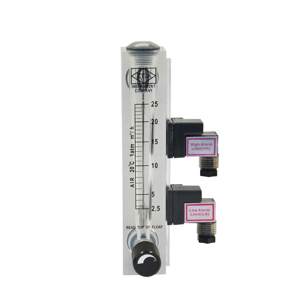 LZM- Series Acrylic Flowmter With Alarm Limit Switch , Panel Mounted Rota Meter