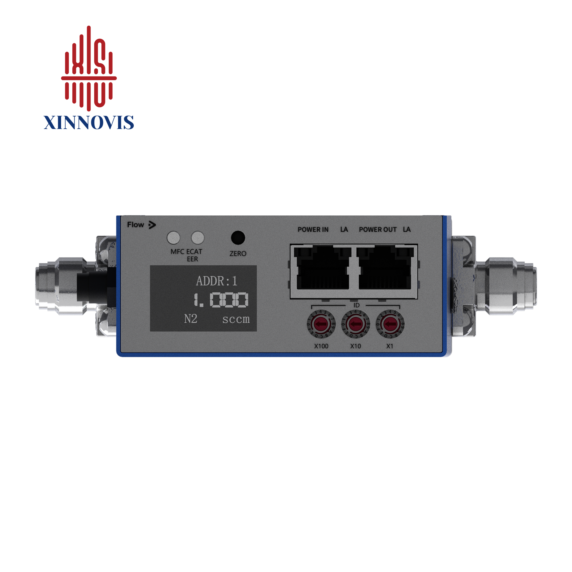 S300 MFC Gas Mass Flow Controller N2 Air H2 O2 Ar He NH3 SiH4 CH4 RS485/EtherCat/0-5V/4-20mA/Profibus Xinnovis Factory OEM
