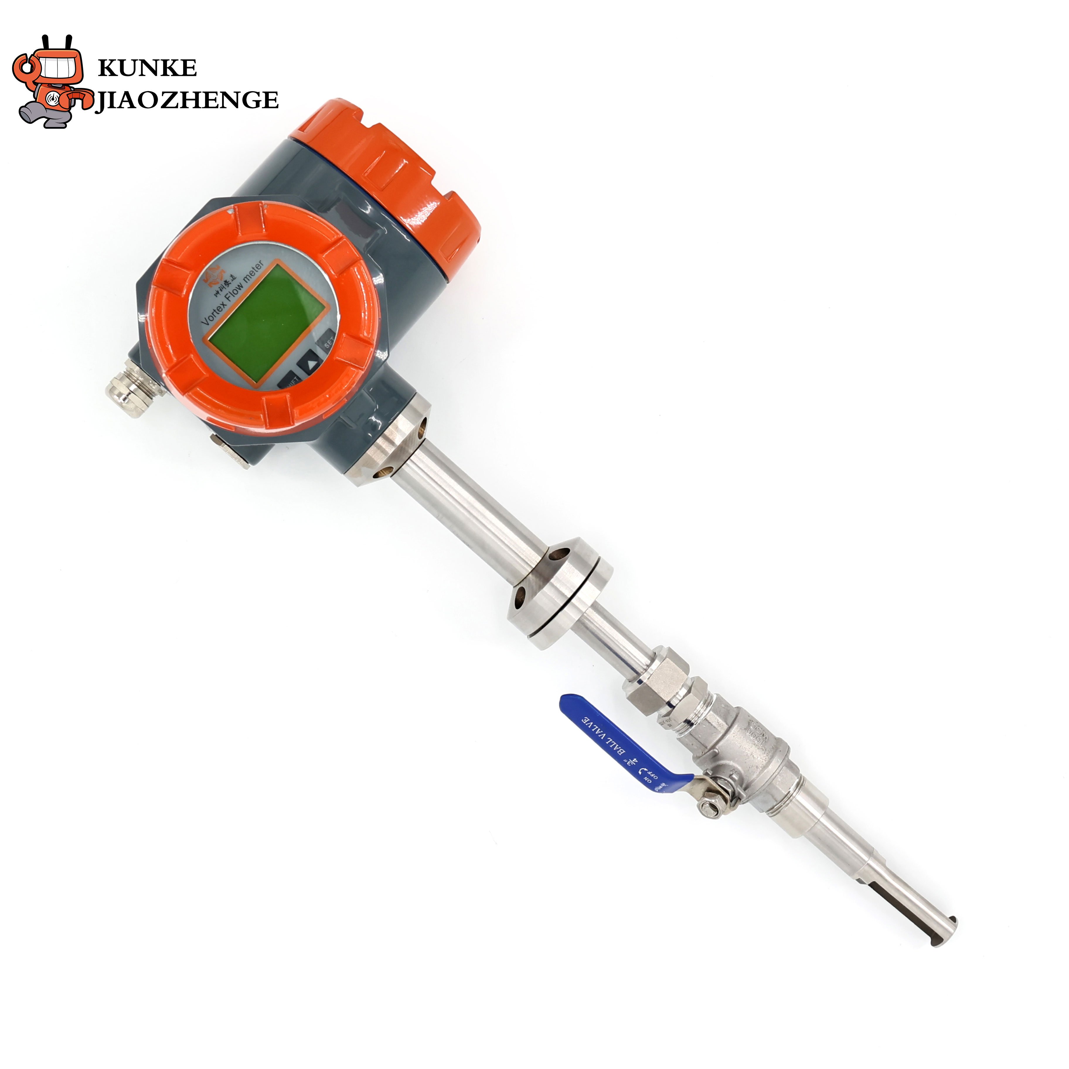 Plug-In Stainless Steel Thermal Gas Mass Flowmeter Customized OEM Air Flow Meter for Water and Oil Measurement with LCD Display
