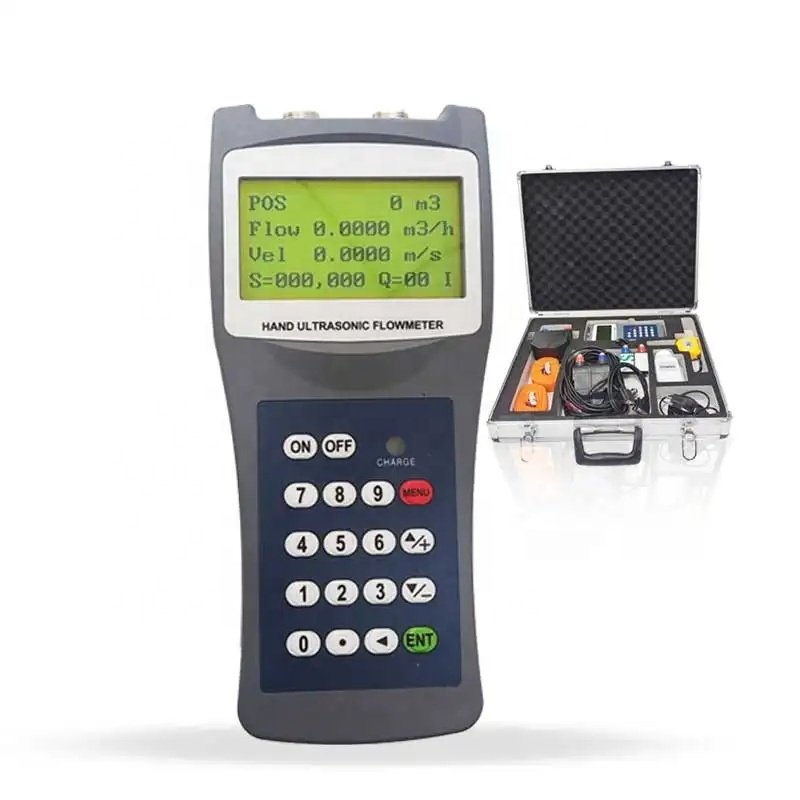 Hand Hold Flow Measuring Instruments RS232 Interface Water Portable Ultrasonic Flow Meter Sensor