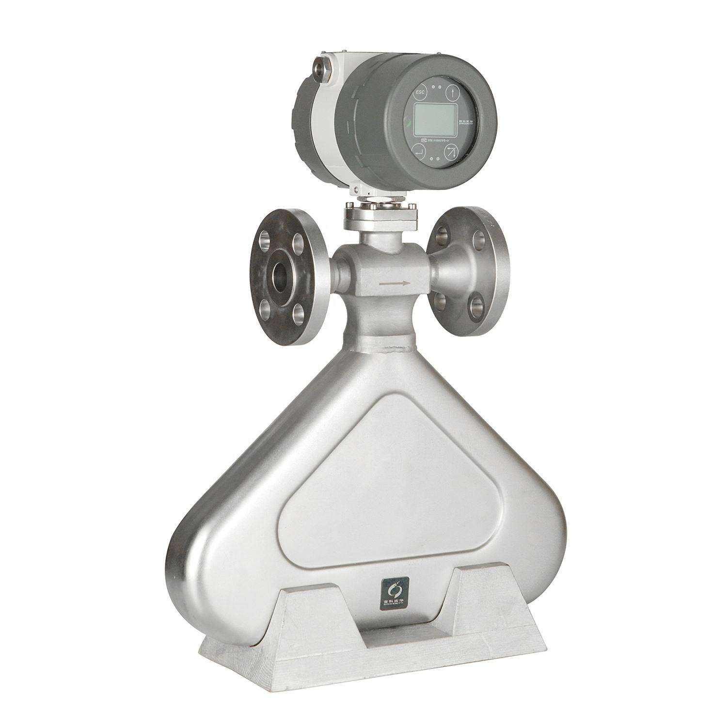 Triangle Shape Mass Oil Liquid Control Diesel Hydraulic Oil Turbine Coriolis Mass Flow Meter