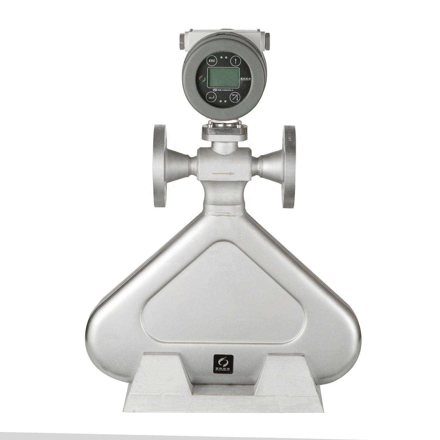 Triangle Shape Mass Oil Liquid Control Diesel Hydraulic Oil Turbine Coriolis Mass Flow Meter