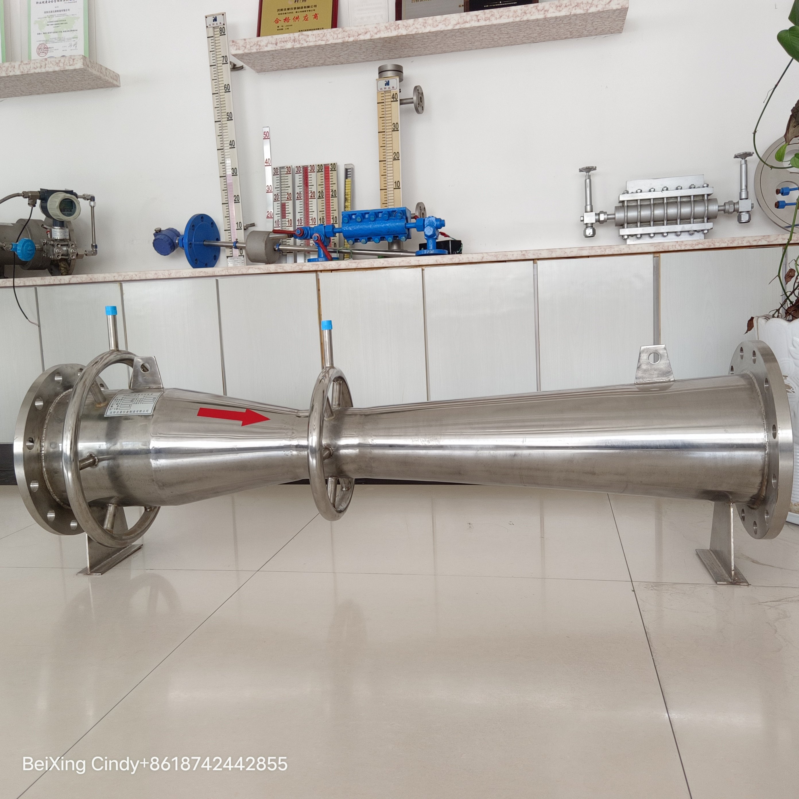 Thin Waist Shrinking Pipe Venturi Throat Jet Tube Flow Meter Price Measurement for air and Gas