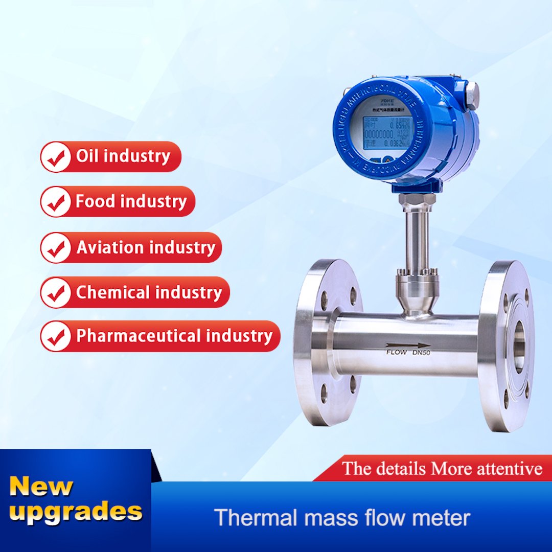 Ultrasonic Thermal Gas Mass Flow Meter - Accurate for Air, Water, Natural Gas, Oxygen, Nitrogen - Pipeline Applications