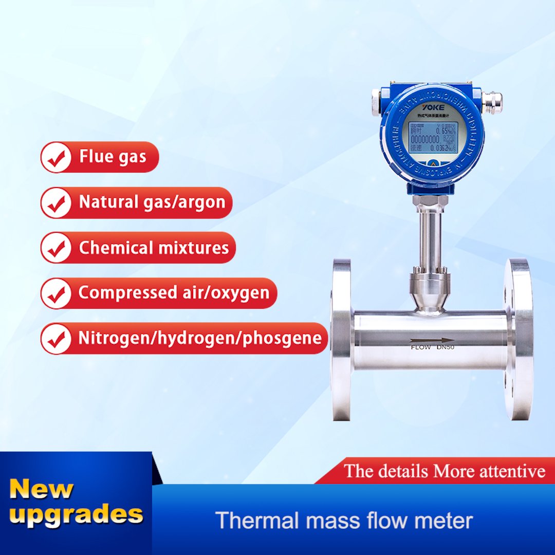 Ultrasonic Thermal Gas Mass Flow Meter - Accurate for Air, Water, Natural Gas, Oxygen, Nitrogen - Pipeline Applications