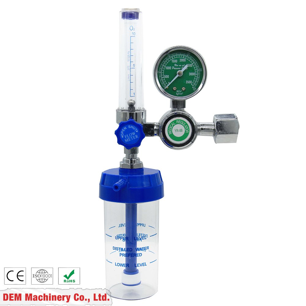 DEM SC0190M Oxygen Gas Flow Meter CGA540 Bullnose Cylinder Medical Oxygen Regulator With Flowmeter Humidifier