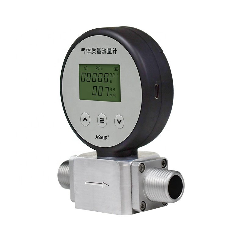 RS485 Modbus Digital Air Mass Flow Meter Oxygen Flow Sensor AMS2106 with display