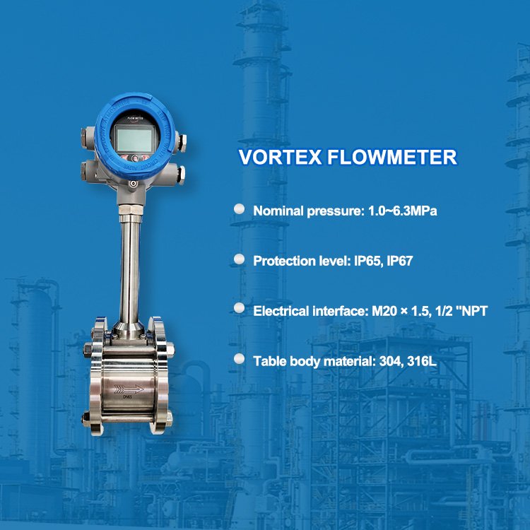 Industrial Natural Gas Liquid Fuel Vortex Dn50 Dn100 Types Sensor Oil Air Flow Meter Prices Water Swirl Flowmeter for Water
