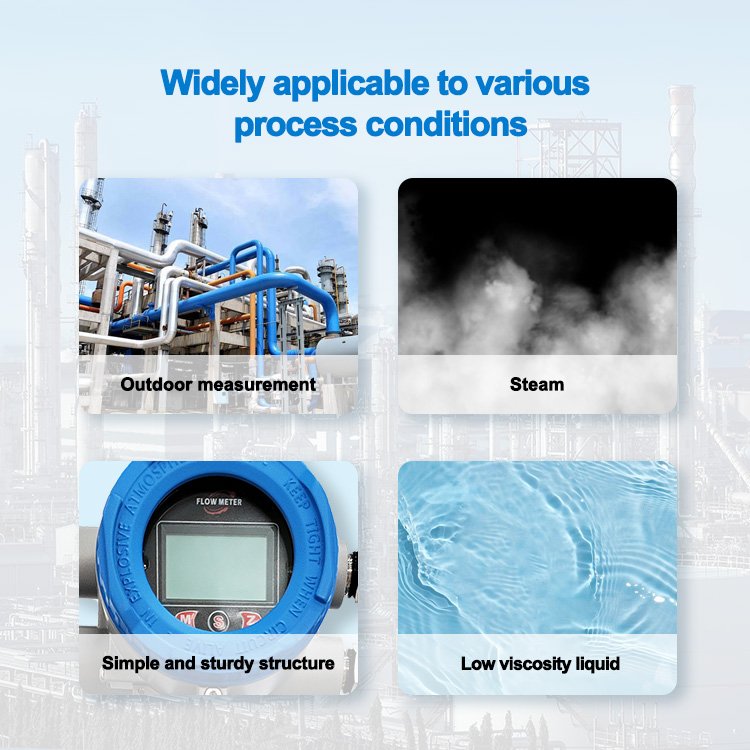 Industrial Natural Gas Liquid Fuel Vortex Dn50 Dn100 Types Sensor Oil Air Flow Meter Prices Water Swirl Flowmeter for Water
