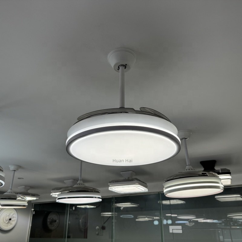 Dc Fan Manufacturer 2024 New Modern Living Room Bedroom Retractable Ceiling Fan With Lights Remote Control