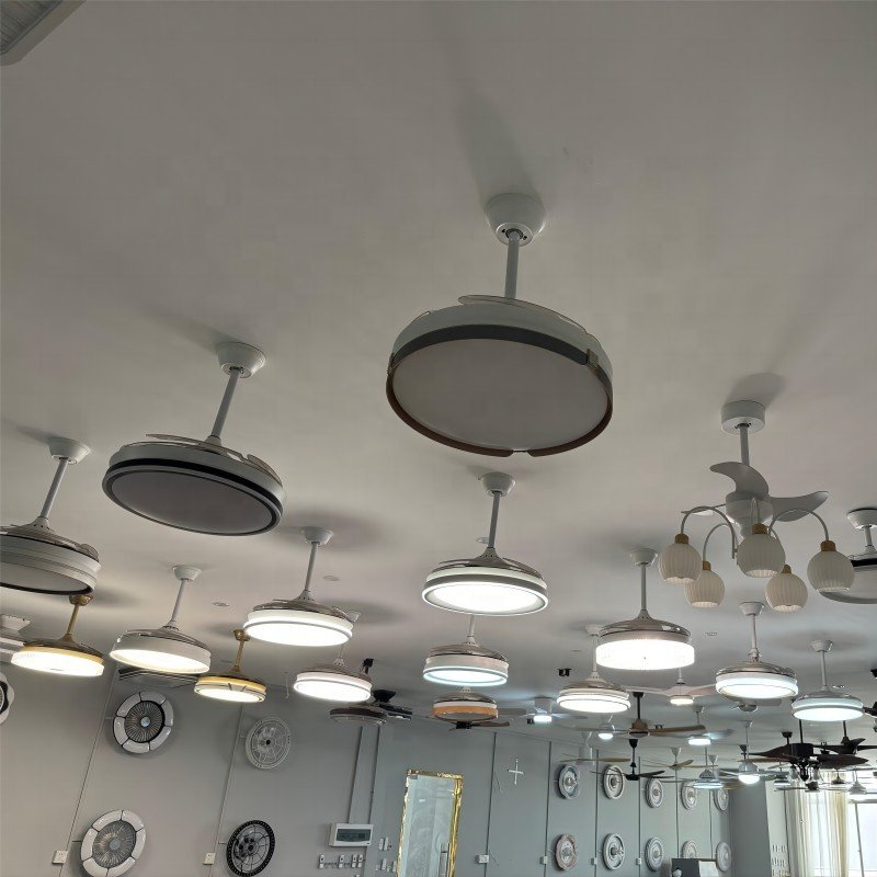 Dc Fan Manufacturer 2024 New Modern Living Room Bedroom Retractable Ceiling Fan With Lights Remote Control