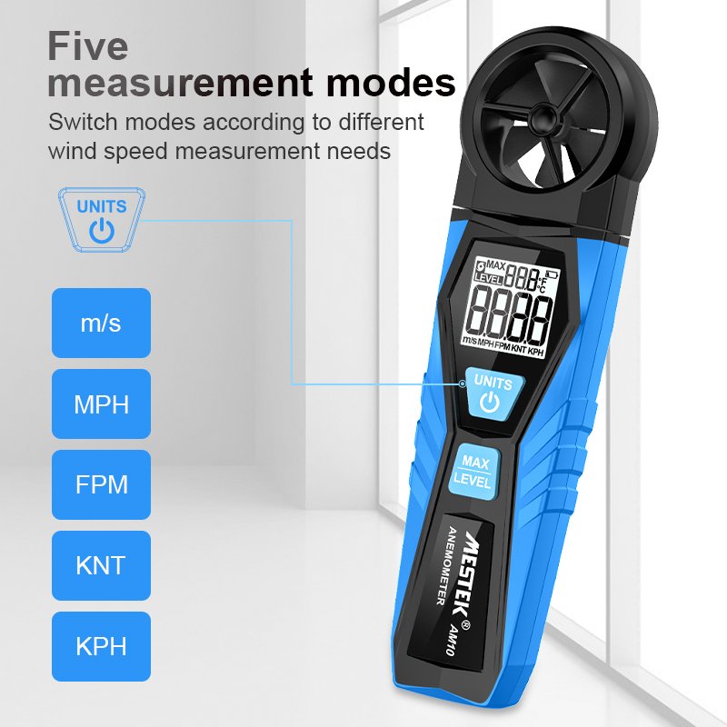 New Product Digital Wind Anemometer AM10 Air Flow Meter for Wind Speed Temperature Meter Anemometer