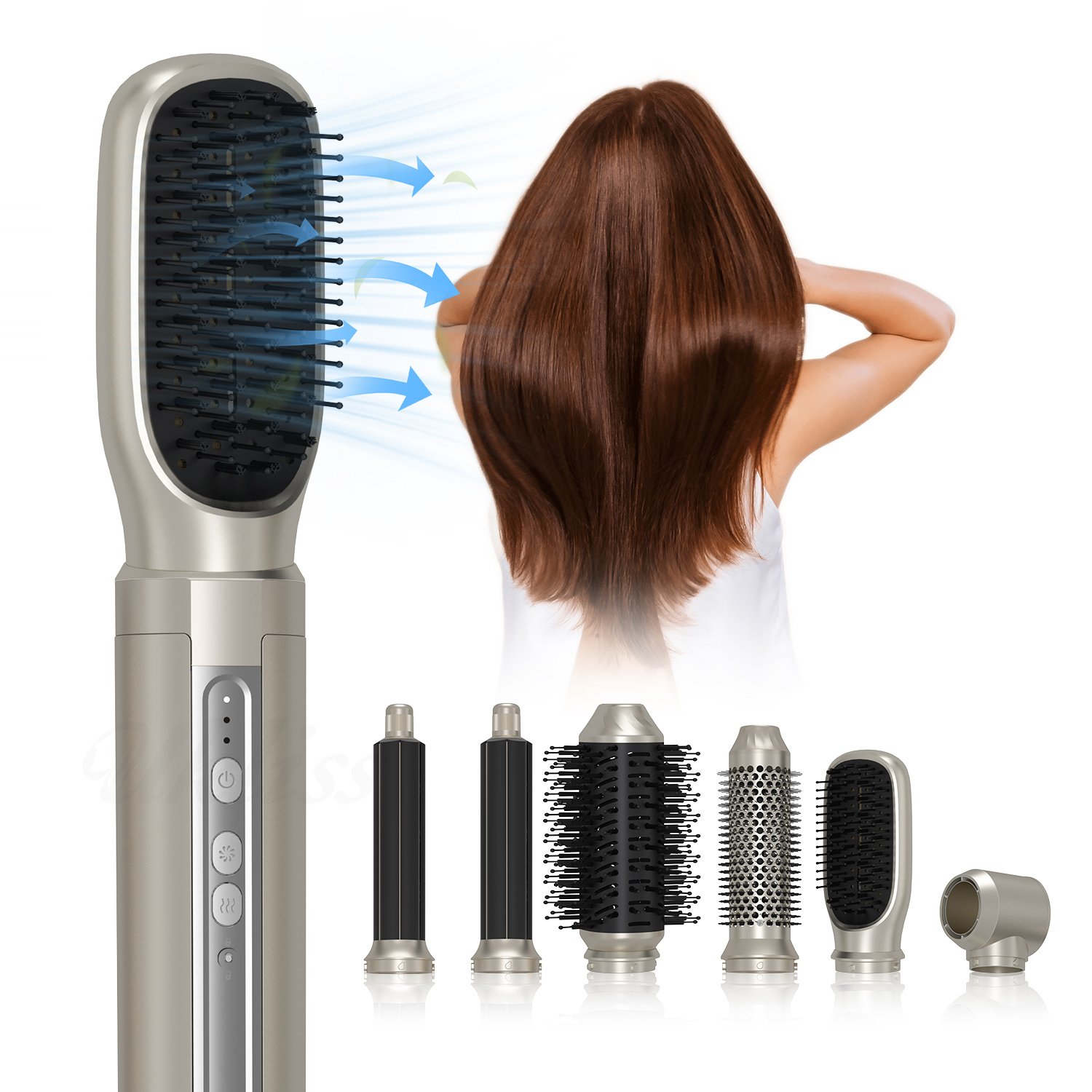 6 in 1 High Speed Blow Dryer One Step Hot Air Brush 110000rpm Powerful Blow Dryer and Styler Air Flow Multi Styler and Dryer