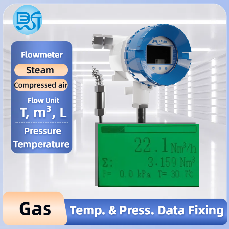 Vortex Digital Flow Meter Stainless Steel 304 Customizable OEM Gas and Air Flow Meters for Pipeline Use