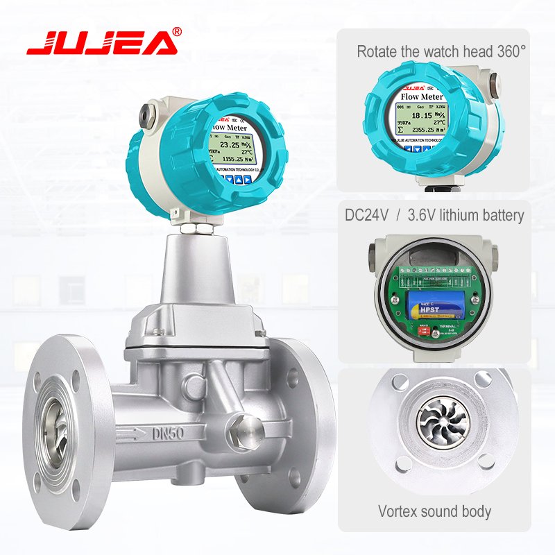 Intelligent 4-20mA Precession Vortex Flowmeter Natural Gas Compressed Air Hydrogen LPG Gas Flow Meter