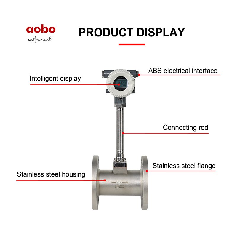Precision Digital Vortex Flowmeter With Flange Connection Industrial Air Steam and Gas Flow Meter for Water Factory Price