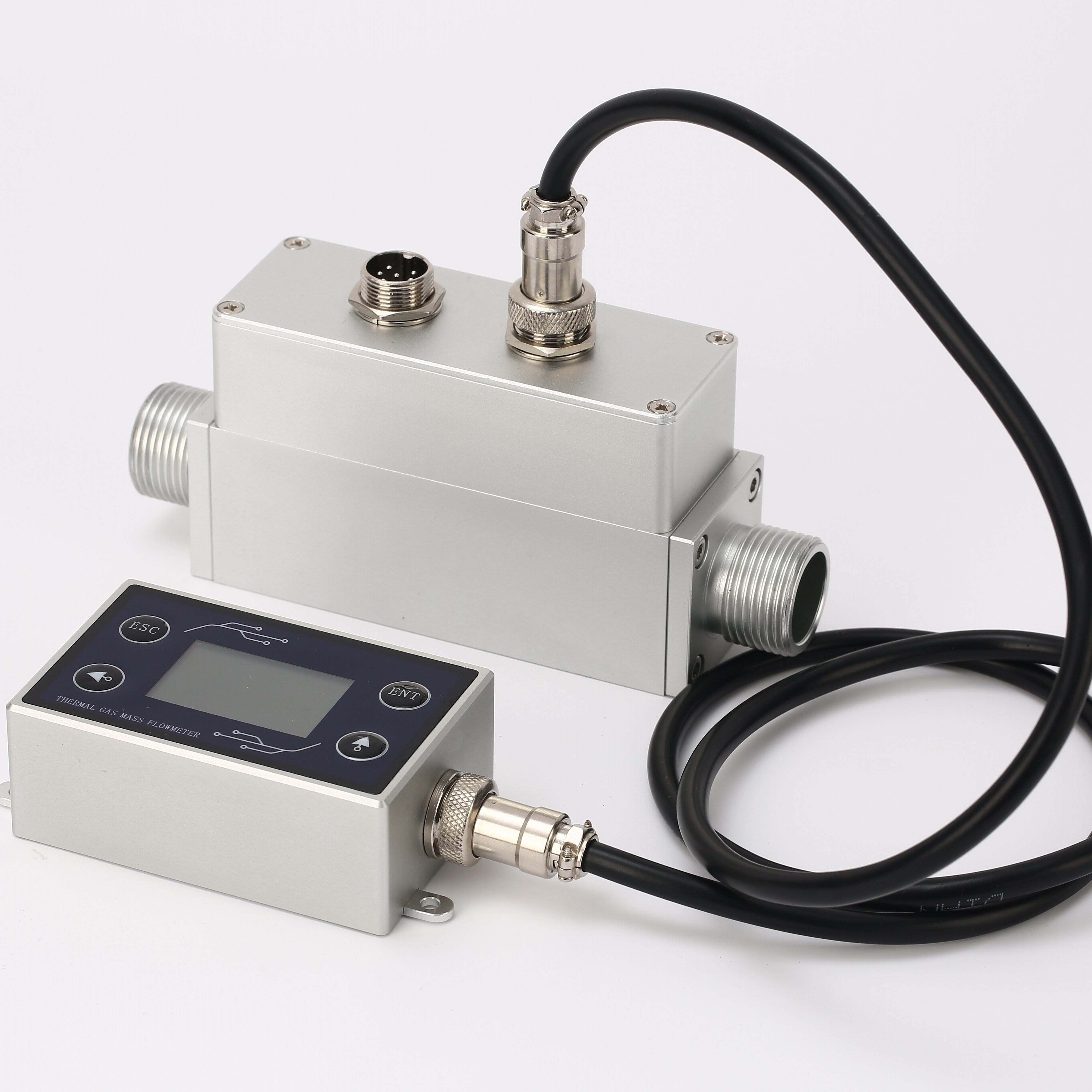 Customizable Miniature Thermal Gas Mass Flow Meter Low-Flow Split Air Remote Display DN10 300SLMP MODBUS PNP OEM Support