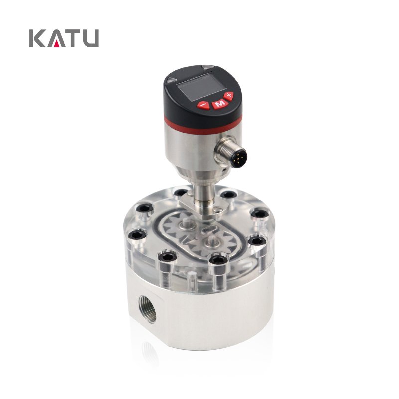 KATU Factory Wholesale FM500-M2 Small Micro Flow 50mL-2000mL High Accuracy Digital Display Gear Flow Meter for Oil