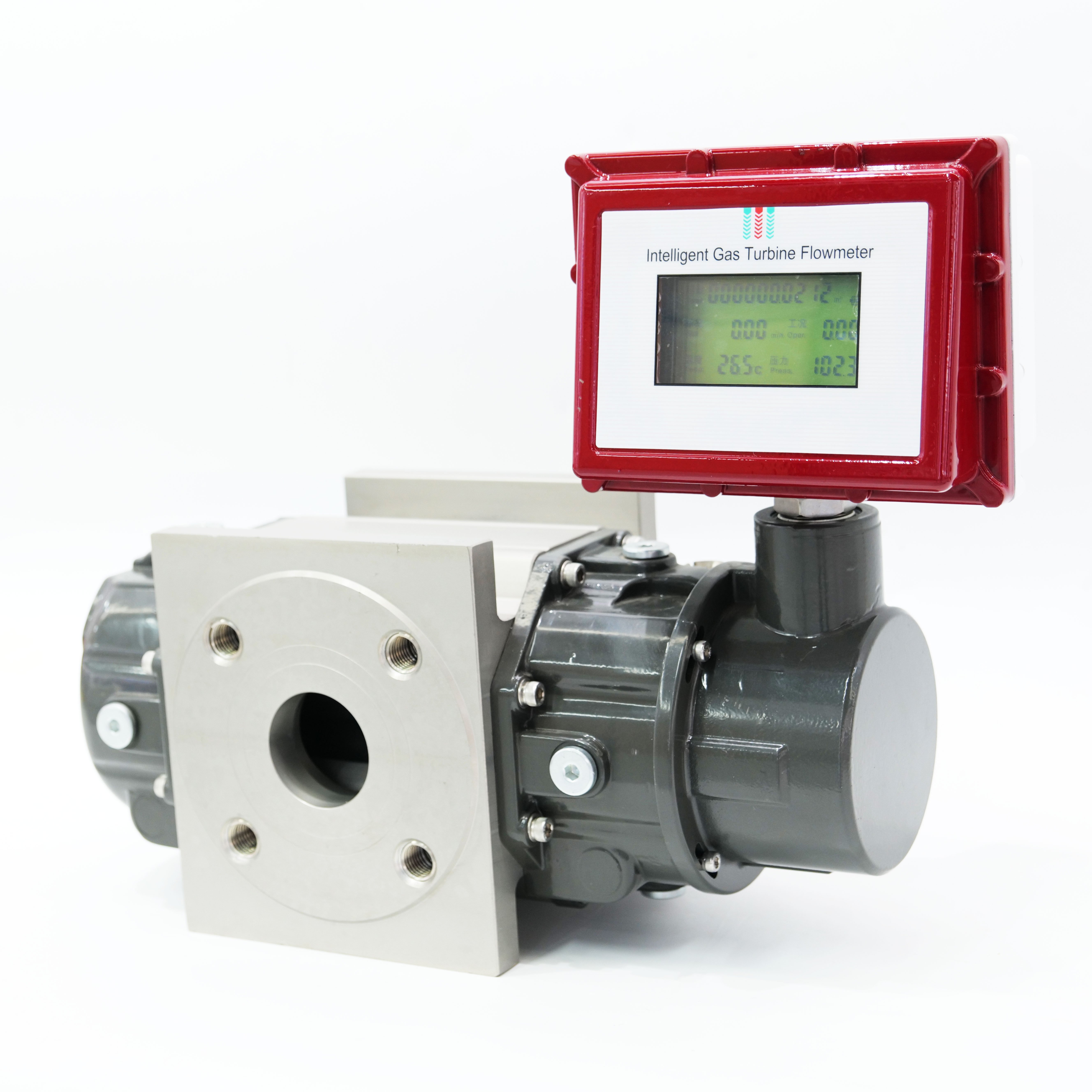 Small Pressure Loss Digital Lcd Intelligent Gas Roots Flow Meter Waist Wheel Flowmeter