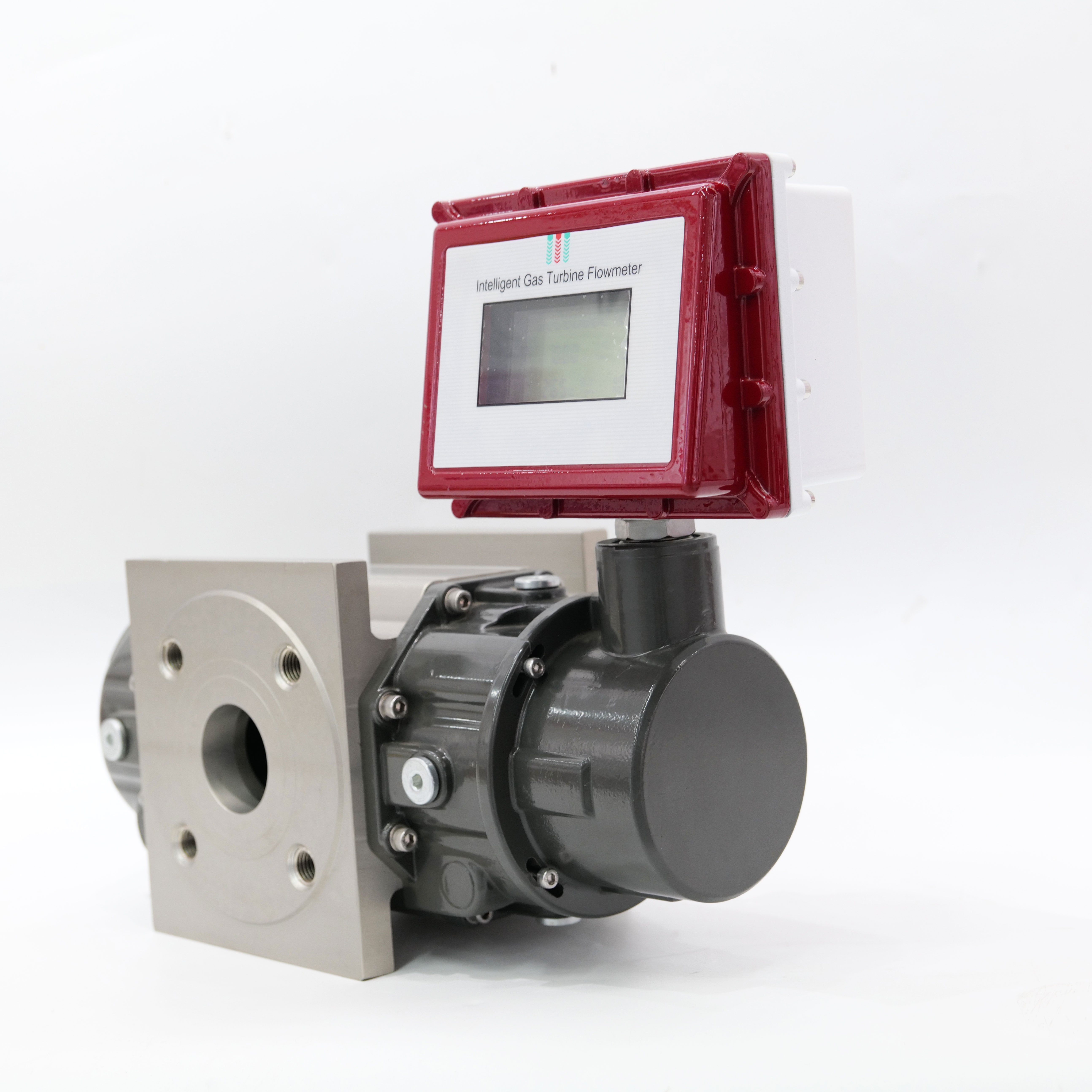 Small Pressure Loss Digital Lcd Intelligent Gas Roots Flow Meter Waist Wheel Flowmeter